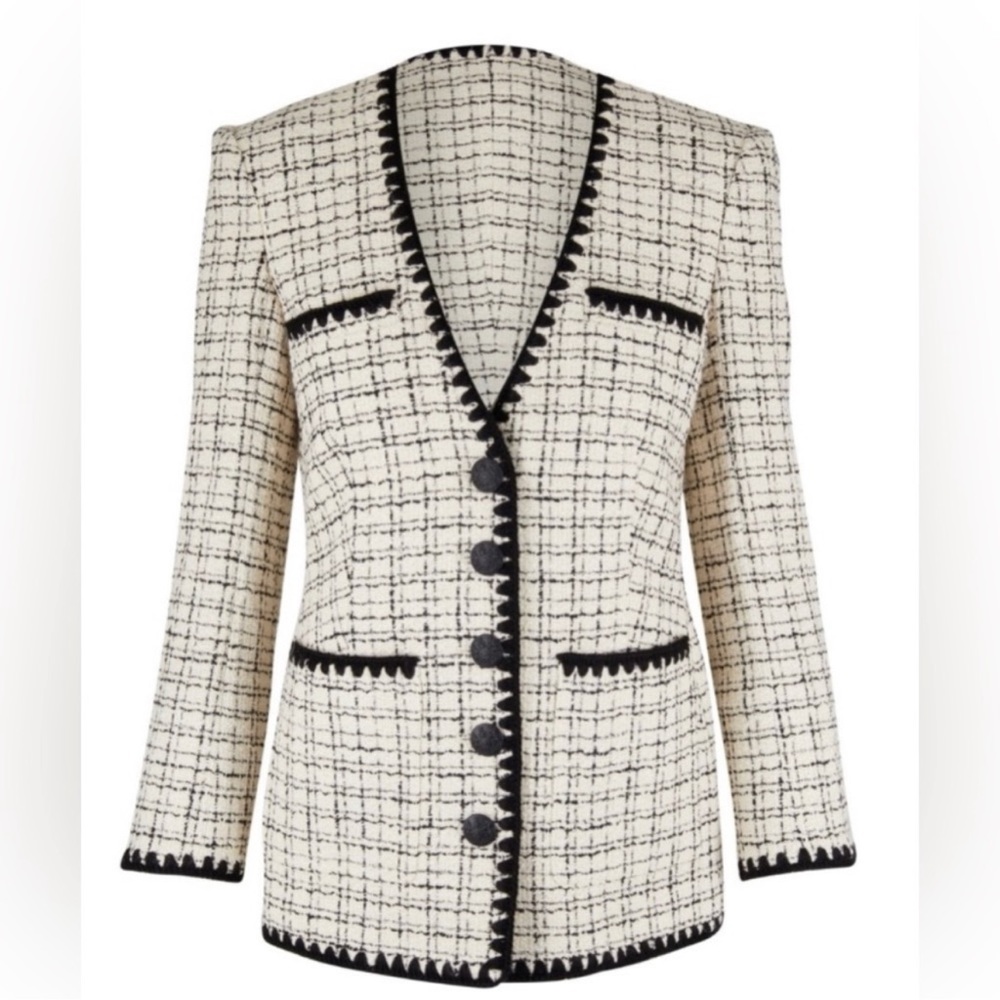 Veronica Beard black and cream blazer; Size 14